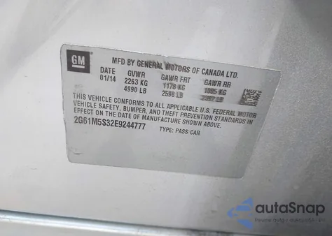 2014 Cadillac Xts Luxury from USA, damaged, VIN 2G61M5S32E9244777